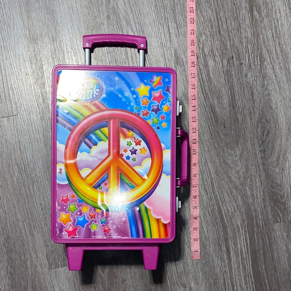 Lisa Frank vintage Colorful Peace Sign Suitcase - Picture 3 of 10